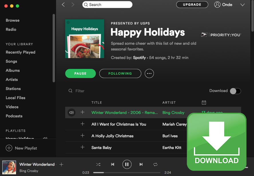 Can you download music from spotify onto your computer windows 10